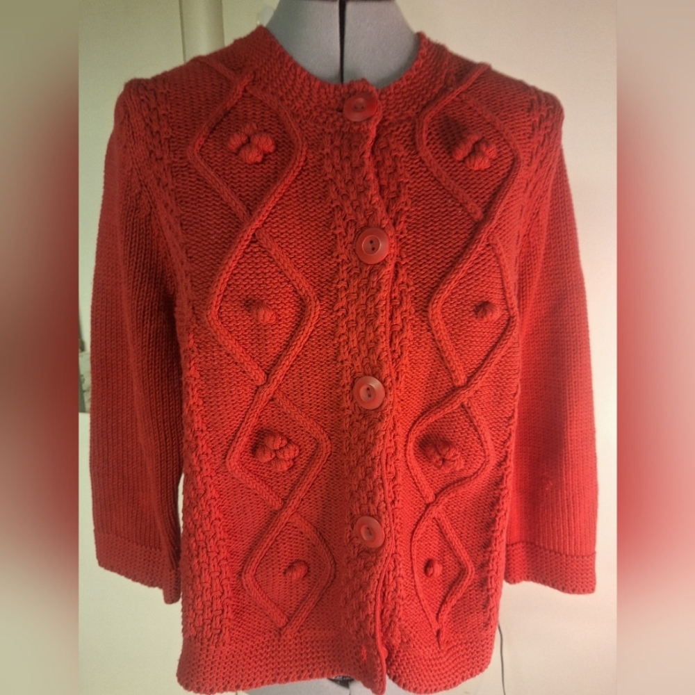 NWT Architect Red Cardigan Sweater Size L
